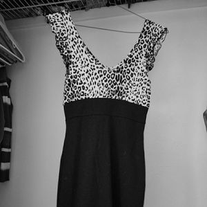 Black and White Mini Cocktail  Dress